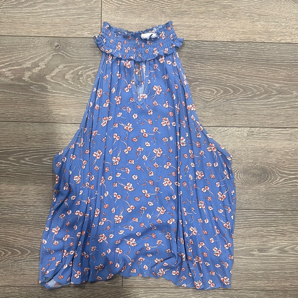 Dizzy Blue Floral Ruffle Top